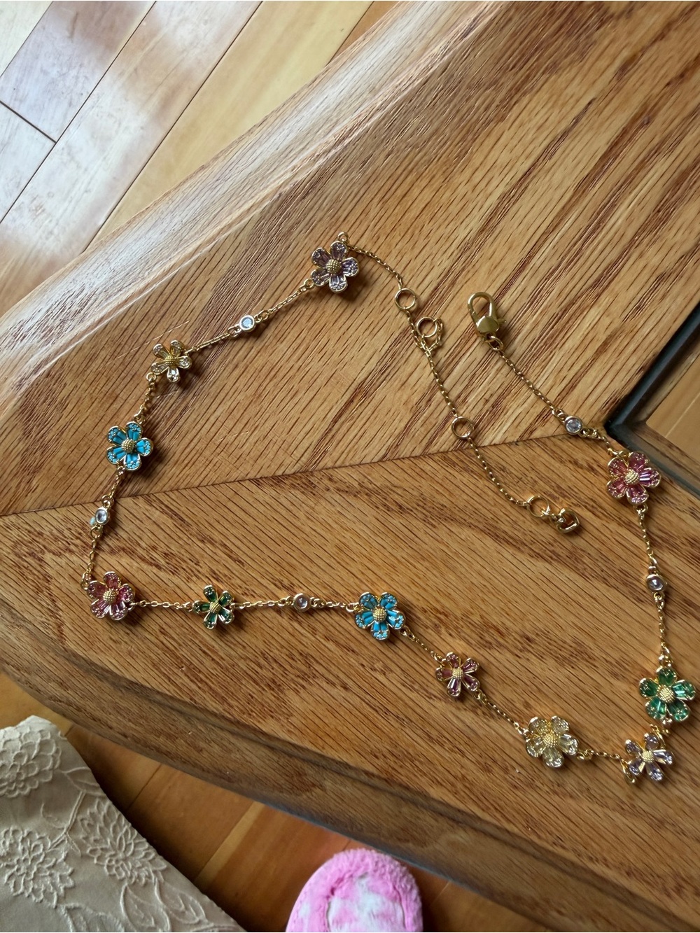 kate spade Gold Multicolor Floral Station Necklace